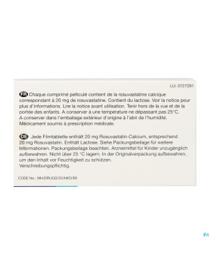 Rosuvastatine viatris 20mg comp pell 28