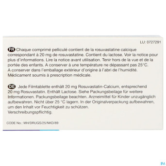 Rosuvastatine viatris 20mg comp pell 28