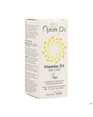 Optim d3 vitamine d3 vegetale 500ui    flacon 20ml
