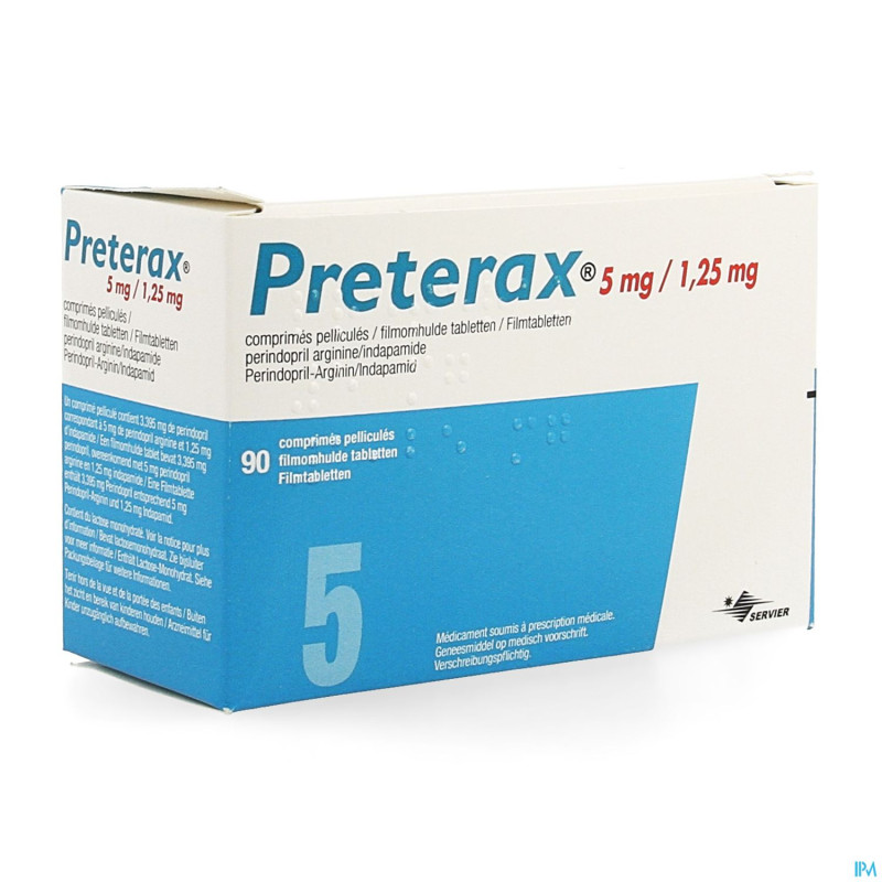 Preterax  5,0mg/1,250mg impexeco comp pell  90 pip