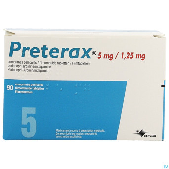 Preterax  5,0mg/1,250mg impexeco comp pell  90 pip