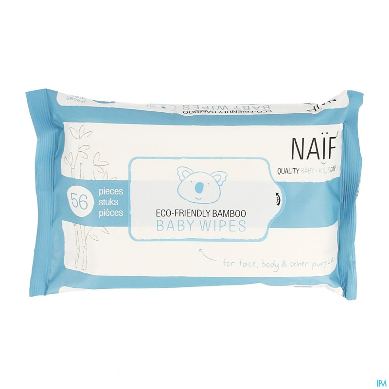 Naif care bamboo lingettes bebes eco 56