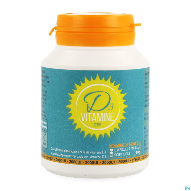 Vitamine d3 cbf 2000ui softgels 180