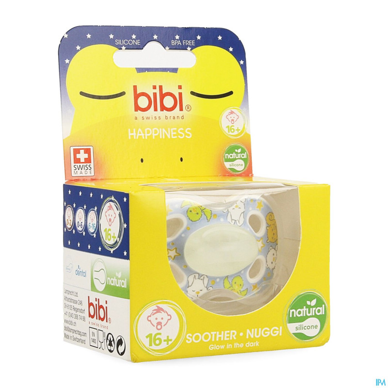 Bibi sucette hp natural 4 friends glow dark   +16m