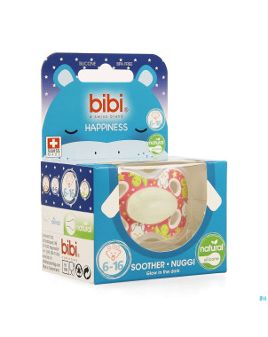 Bibi sucette hp natural 4 friends glow dark  6-16m
