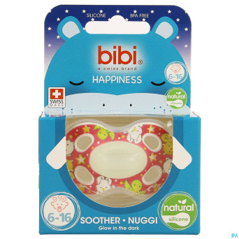 Bibi sucette hp natural 4 friends glow dark  6-16m