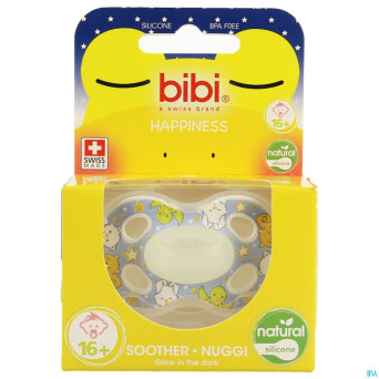 Bibi sucette hp natural 4 friends glow dark  6-16m