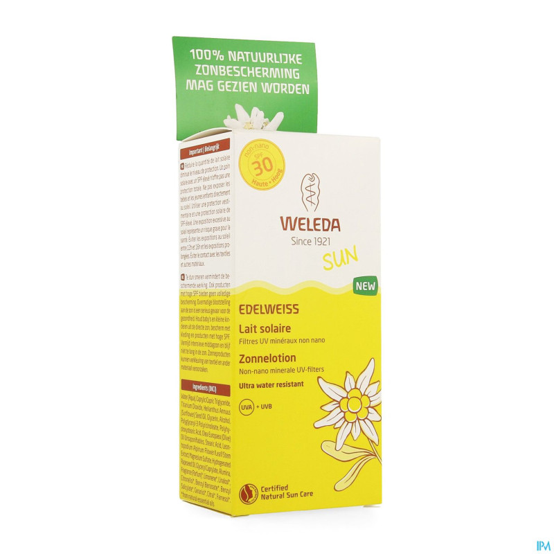 Weleda edelweiss lait solaire ip30    150ml