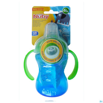 Nuby gobelet a/goutt swirl rose 240ml +6m