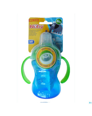 Nuby gobelet a/goutt swirl rose 240ml +6m