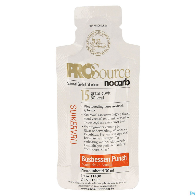 Prosource nocarb myrtille 15g protein  sach 1x30ml