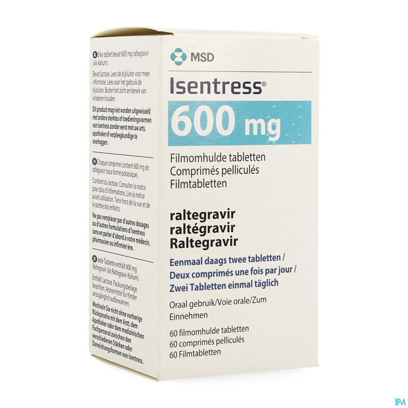 Isentress 600 mg comp enrobe  60