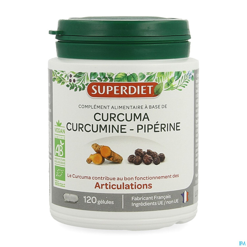 Superdiet curcuma curcumine piperine    caps 120