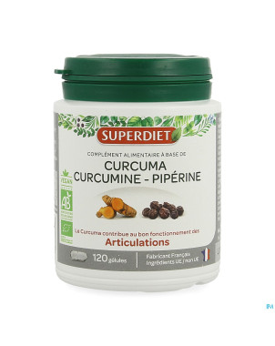 Superdiet curcuma curcumine piperine    caps 120