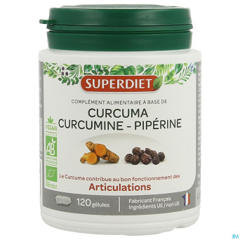 Superdiet curcuma curcumine piperine    caps 120