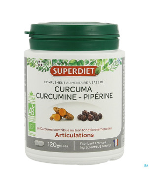 Superdiet curcuma curcumine piperine    caps 120
