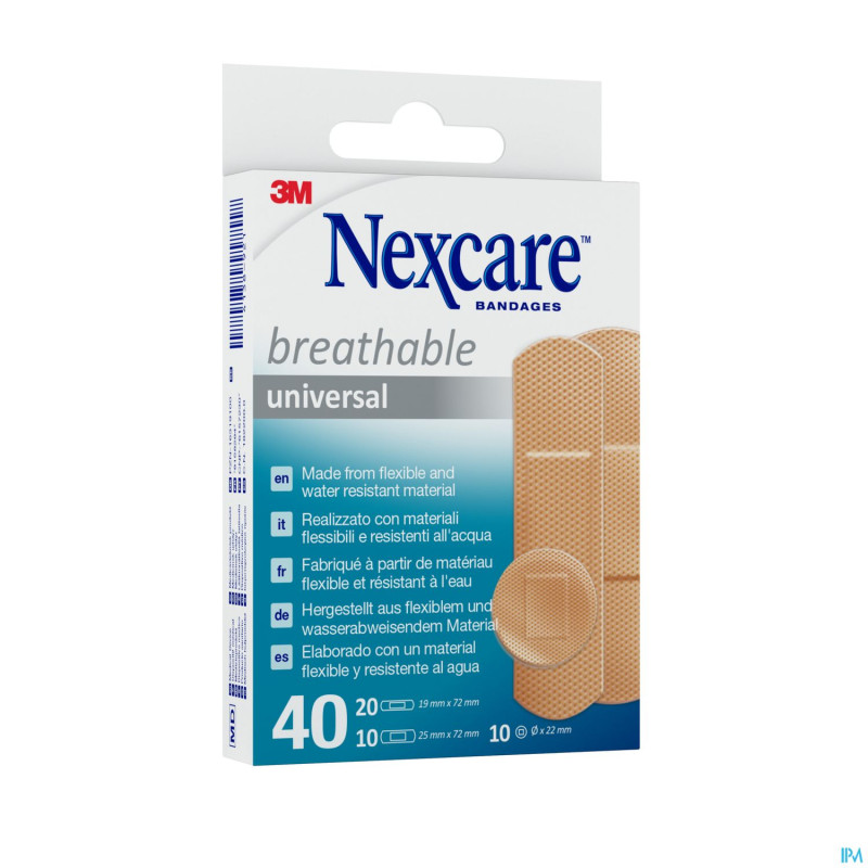 Nexcare 3m universal 3 tailles strips 40   n0340as