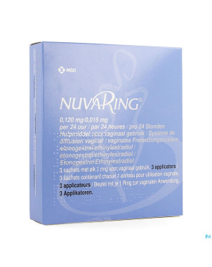 Nuvaring 0,120mg/0,015mg 24h anneau vag. 3+1 apll.