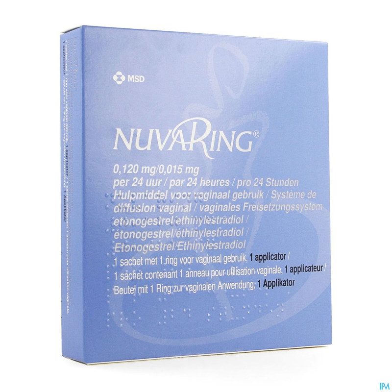 Nuvaring 0,120mg/0,015mg 24h anneau vag. 1+1 apll.