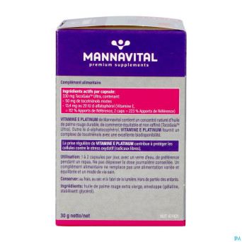 Mannavital vitamine e    caps 60