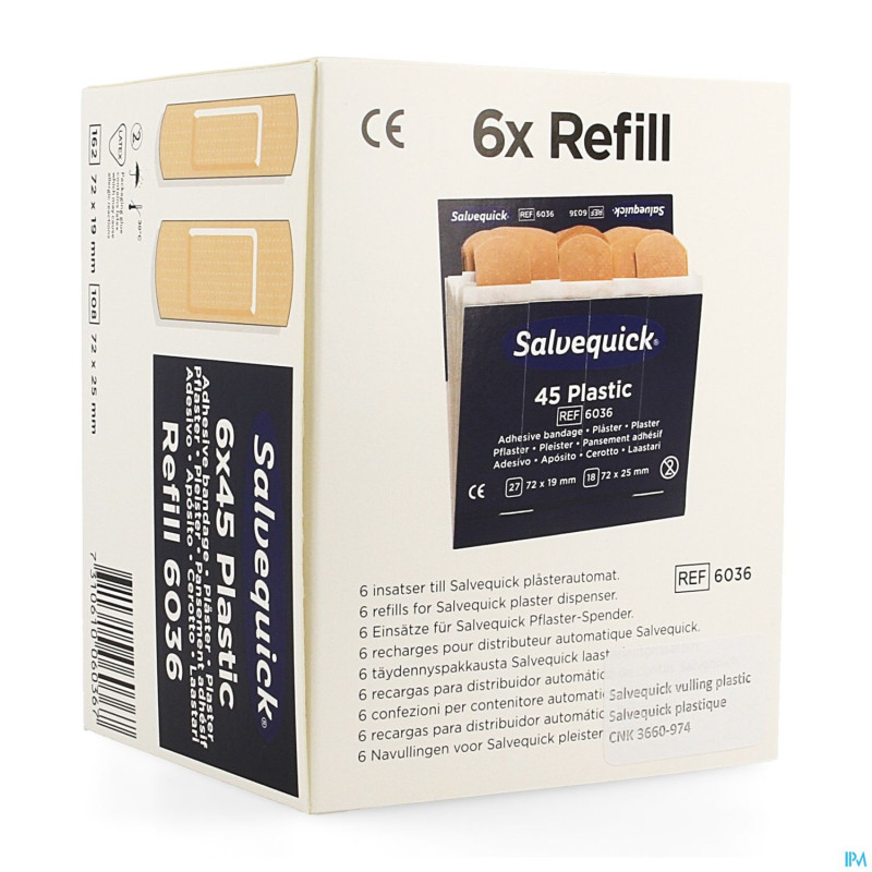 Salvequick recharge plastique 6pc