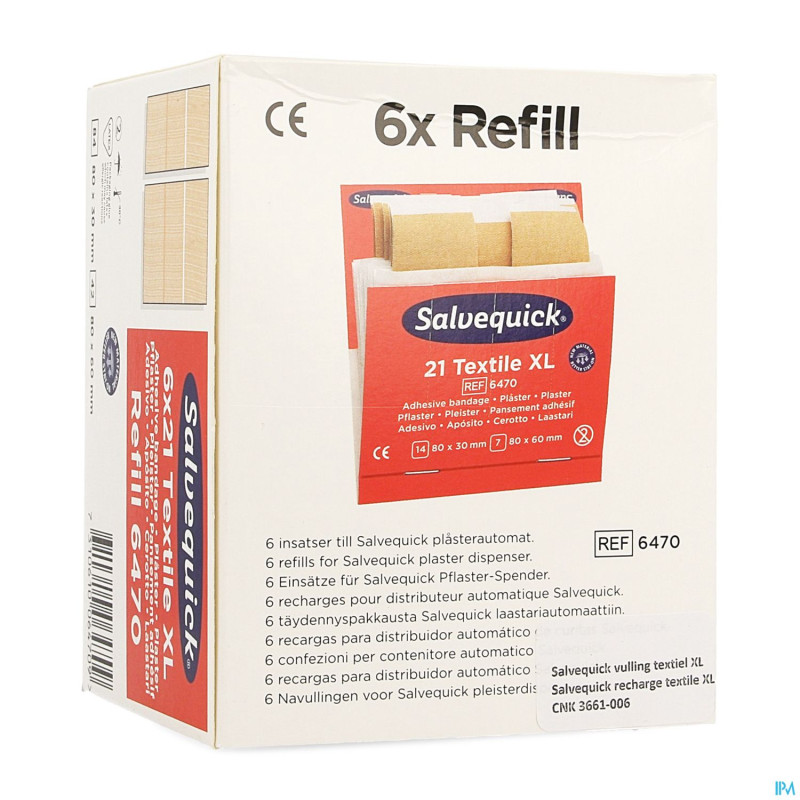 Salvequick recharge textile xl 6pc