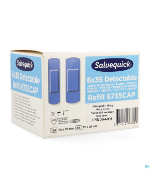 Salvequick recharge bleu detectable 6pc