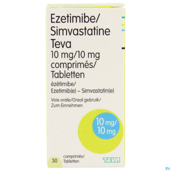 Ezetimibe/simvastatine teva 10mg/10mg comp  30