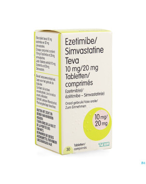 Ezetimibe/simvastatine teva 10mg/20mg comp  30