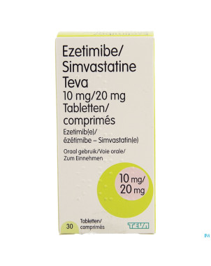 Ezetimibe/simvastatine teva 10mg/20mg comp  30