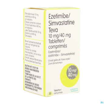 Ezetimibe/simvastatine teva 10mg/40mg comp  30