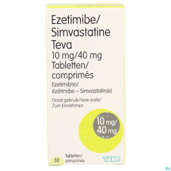 Ezetimibe/simvastatine teva 10mg/40mg comp  30