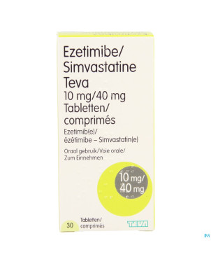 Ezetimibe/simvastatine teva 10mg/40mg comp  30