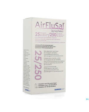 Airflusal sprayhaler 25mcg/250mcg inhal 1x120