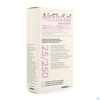 Airflusal sprayhaler 25mcg/250mcg inhal 1x120