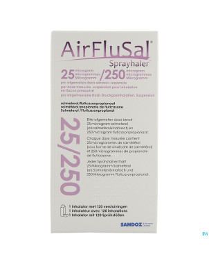 Airflusal sprayhaler 25mcg/250mcg inhal 1x120
