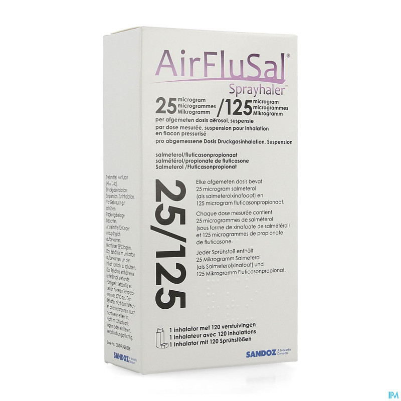 Airflusal sprayhaler 25mcg/125mcg inhal 1x120