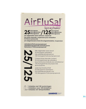 Airflusal sprayhaler 25mcg/125mcg inhal 1x120