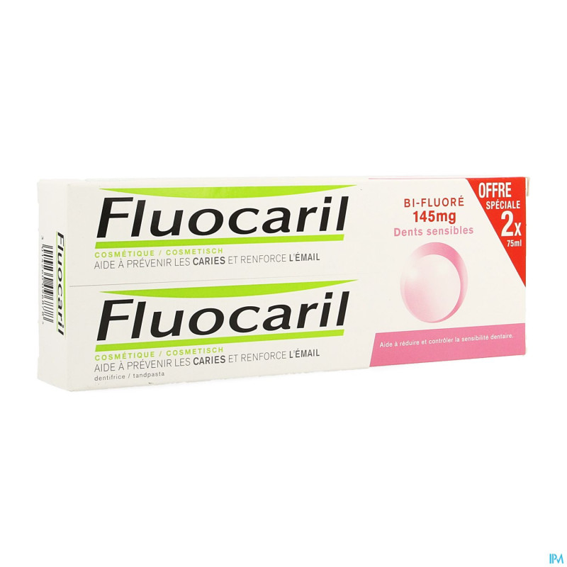 Fluocaril bi-fluore 145 dents sensibles duo 2x75ml