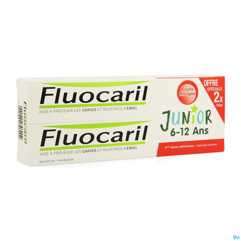 Duo fluocaril junior fruits rouges 2x75ml