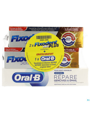 Fixodent pro plus duo act 2x40gr+oral-brepair 50ml