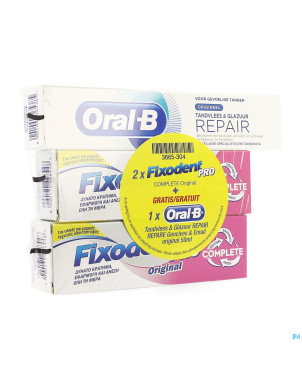 Fixodent pro compl.orig 2x47gr + oral-brepair 50ml