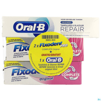 Fixodent pro compl.orig 2x47gr + oral-brepair 50ml