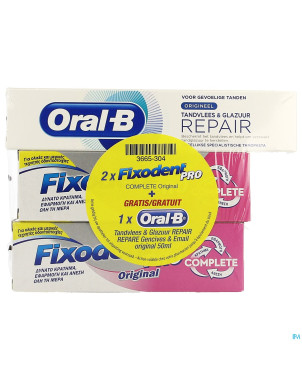 Fixodent pro compl.orig 2x47gr + oral-brepair 50ml