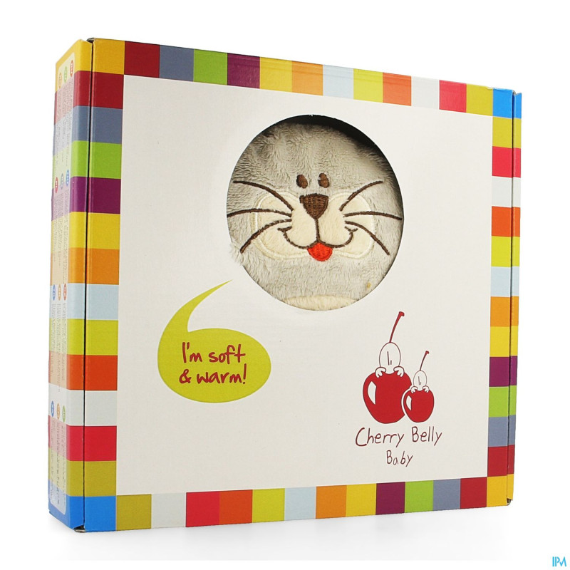 Coussin chauff. lin graine cherry belly baby lapin