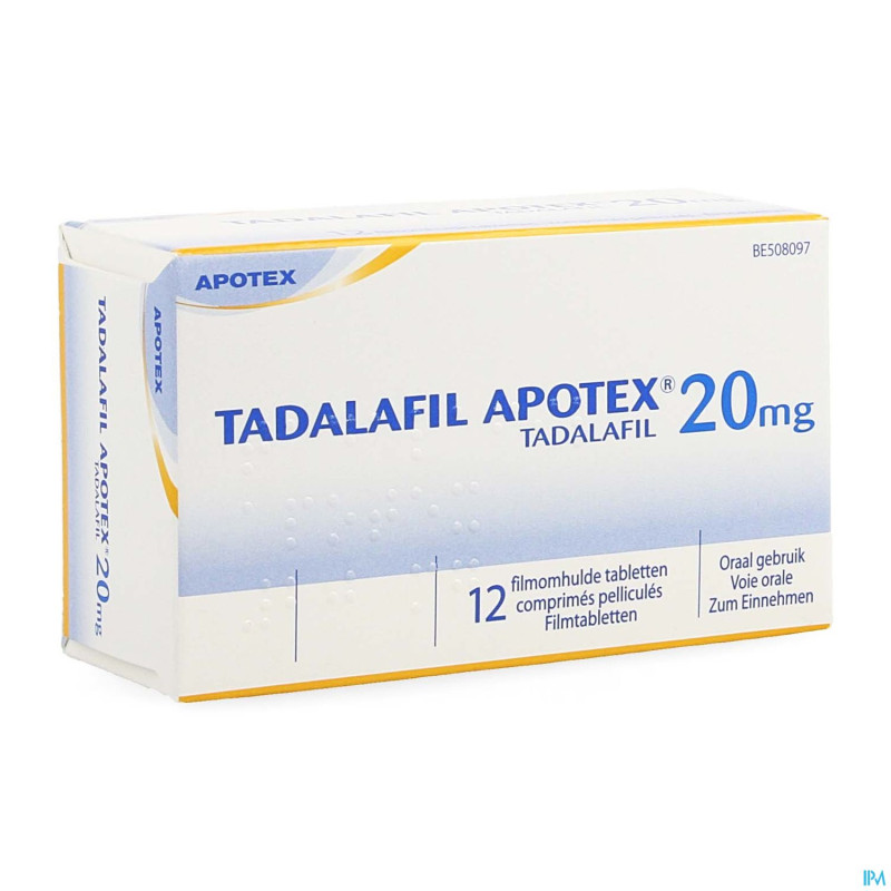 Tadalafil apotex 20mg comp pell  12