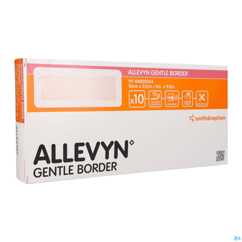 Allevyn gentle border 10,0x25,0cm 10