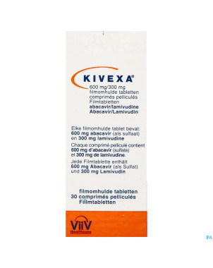 Kivexa abacus 600mg/300mg comp pell 30