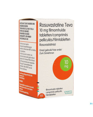 Rosuvastatine teva 10mg comp pell 100 flacon