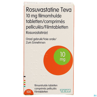 Rosuvastatine teva 10mg comp pell 100 flacon